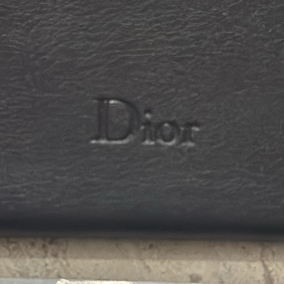 CHRISTIAN DIOR Sunglasses Case Black  Magnetic Folding Triangle Faux Leather EUC - Picture 3 of 14